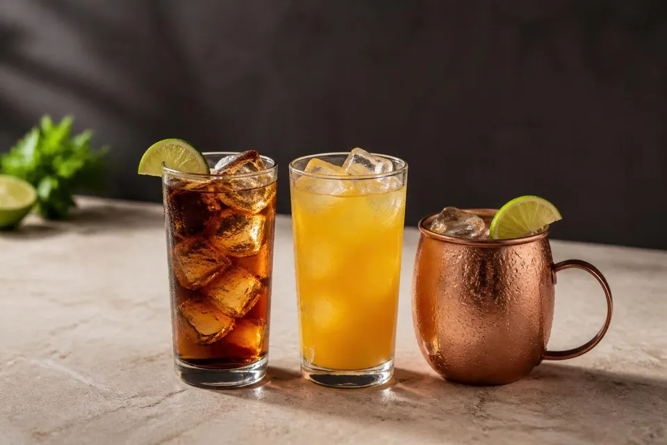 Easy Cocktails arranged on a bar top (AI-generated image)